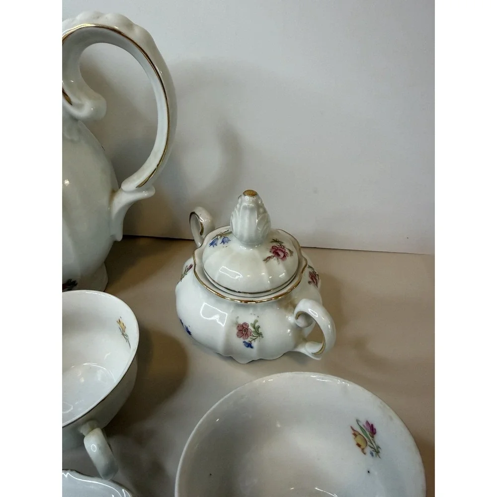 Vintage IJB Germany US Zone 21 Pc. Porcelain Tea Set 1946-1948.